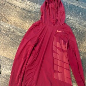 Nike Maroon/Red Hooded Athletic Pullover